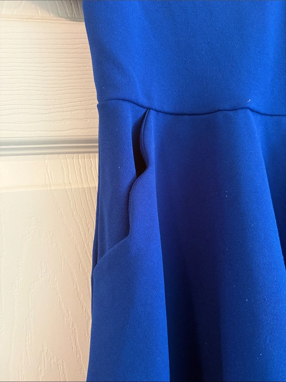 Rare Editions Royal Blue Off-Shoulder Fit & Flare Dress